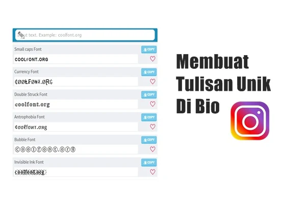 cara buat tulisan unik di bio instagram