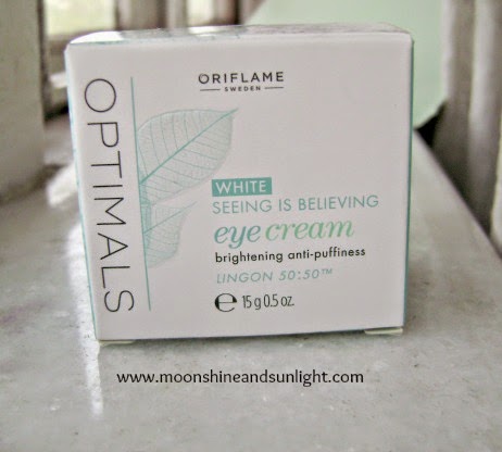 Oriflame Optimals seeing is believing eye cream review, Indian beauty blog