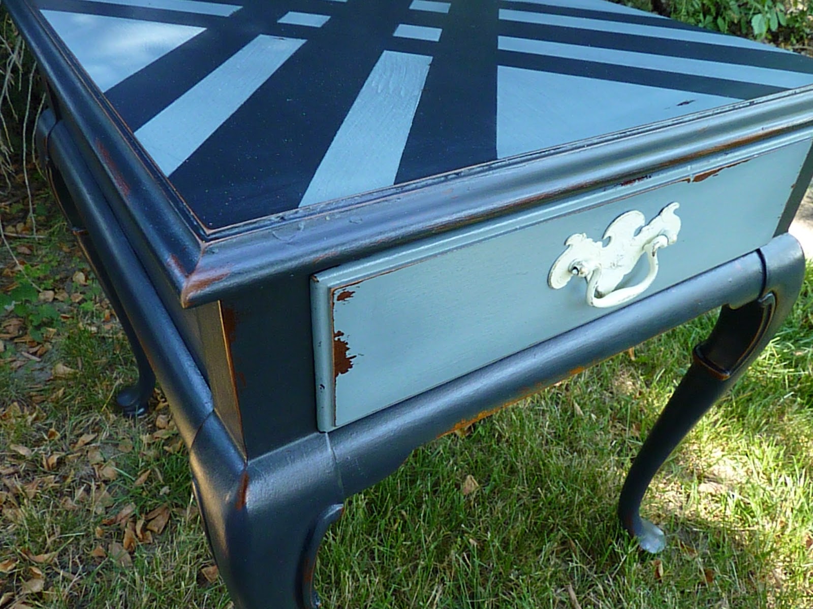 Lila's Pockets Beautiful Blue End Table