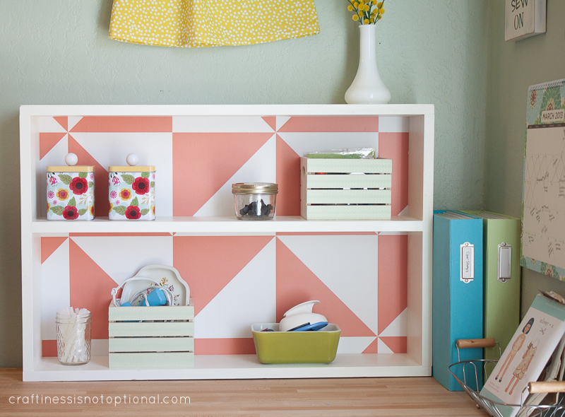 new desk shelf/removable wallpaper awesomeness