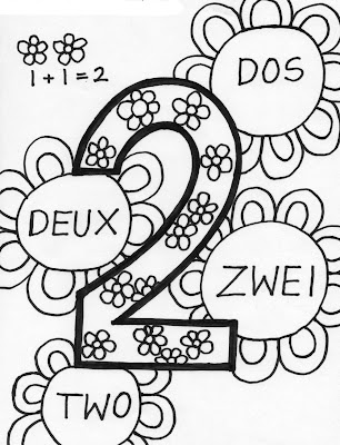 Coloring Pages Numbers 2 "TWO"