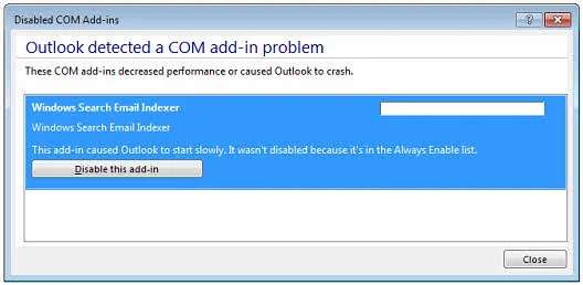 Here's how the addin will be listed as Slow Add-In but Outlook will force load it