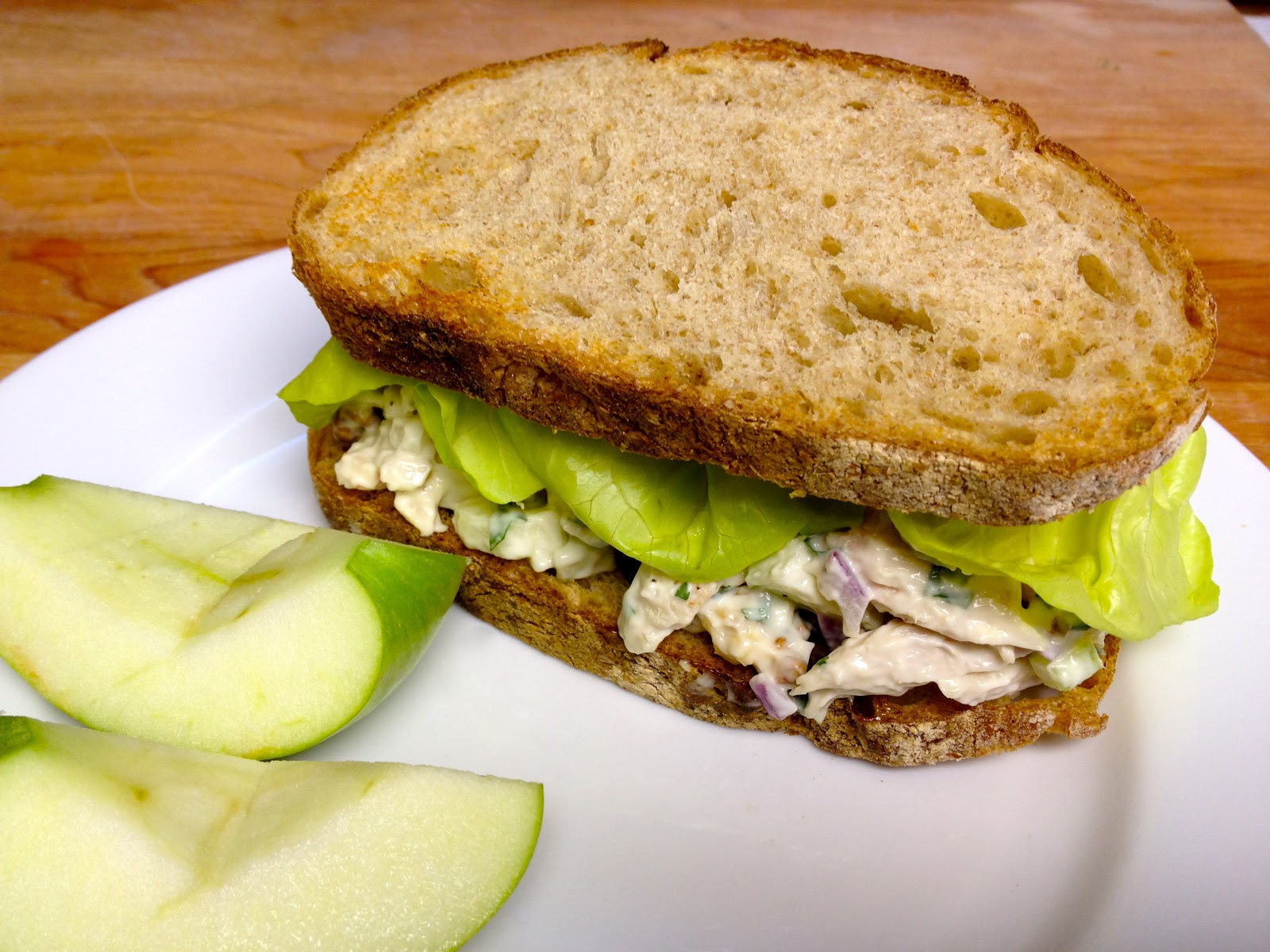 Gourmet Turkey Salad Sandwich with Apple, Walnut and Ginger
