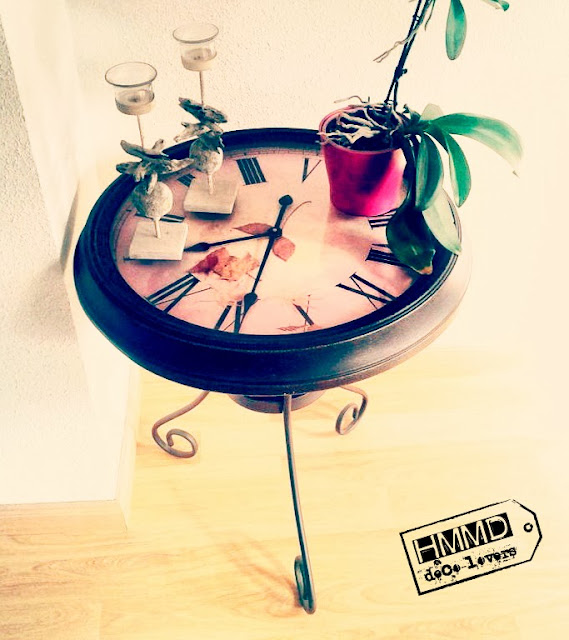 Mesa reloj vintage, look industrial, original y romántico by HMMD Table clock, industrial romantic look gift metal by Handmademaniadecor