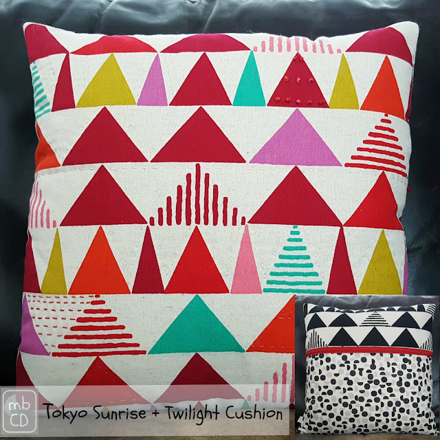 Tokyo Sunrise + Twilight Cushion with tutes @madebyChrissieD.com Tokyo Sunrise + Twilight Cushion with tutes @madebyChrissieD.com