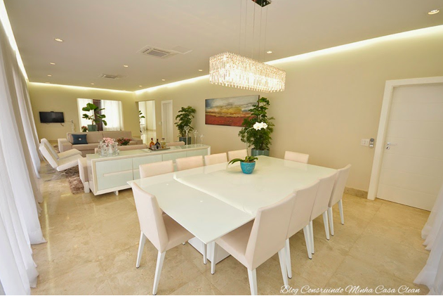 Construindo minha casa clean: 65 salas de jantar e estar ...