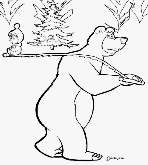 Mewarnai Masha And The Bear Cantik dan Lucu | Deloiz Wallpaper