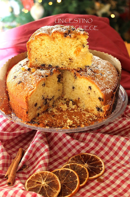 torta morbida con arancia candita e cioccolato fondente