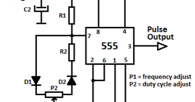 Wiring Schematic Diagram: 1Hz Pulse Generator Circuit by IC 555