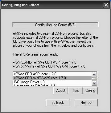 Configuring CD Rom epsxe