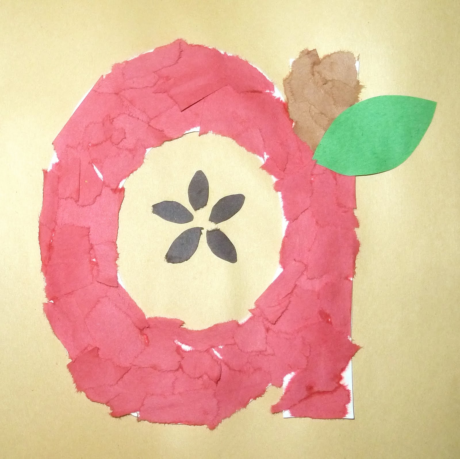 Torn Paper Apple Craft: