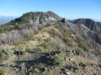 View east en route from Mt. Deception toward Mt. Disappointment, San Gabriel Peak, and Mt. Markham