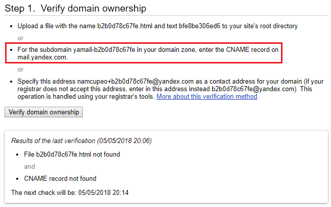 Tạo email theo tên miền riêng bằng Yandex 
