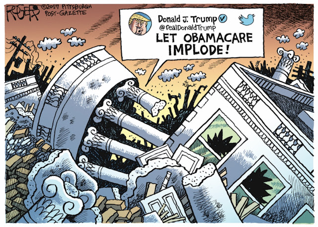 Image of White House in wreckage as Donald Trump tweets, 