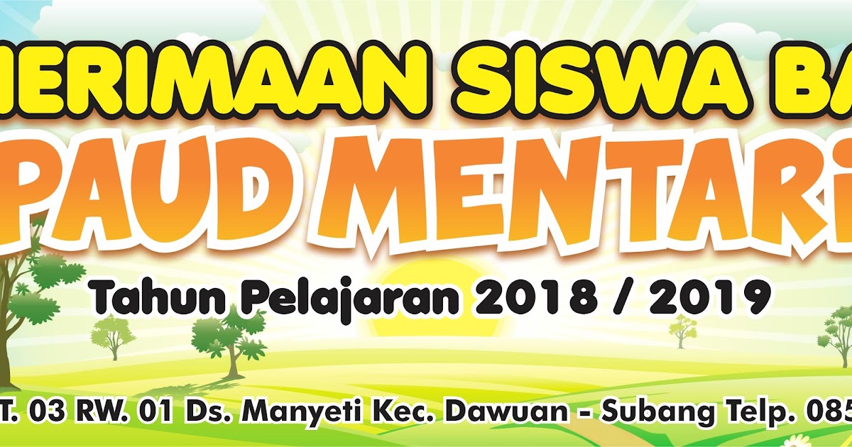 Contoh Banner Penerimaan Siswa Baru Paud gambar contoh