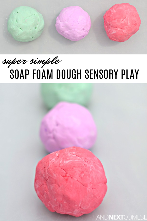 How to make soap foam dough - a fun homemade play dough alternative for kids