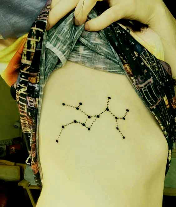 Sagittarius constellation tattoo ideas on rib cage