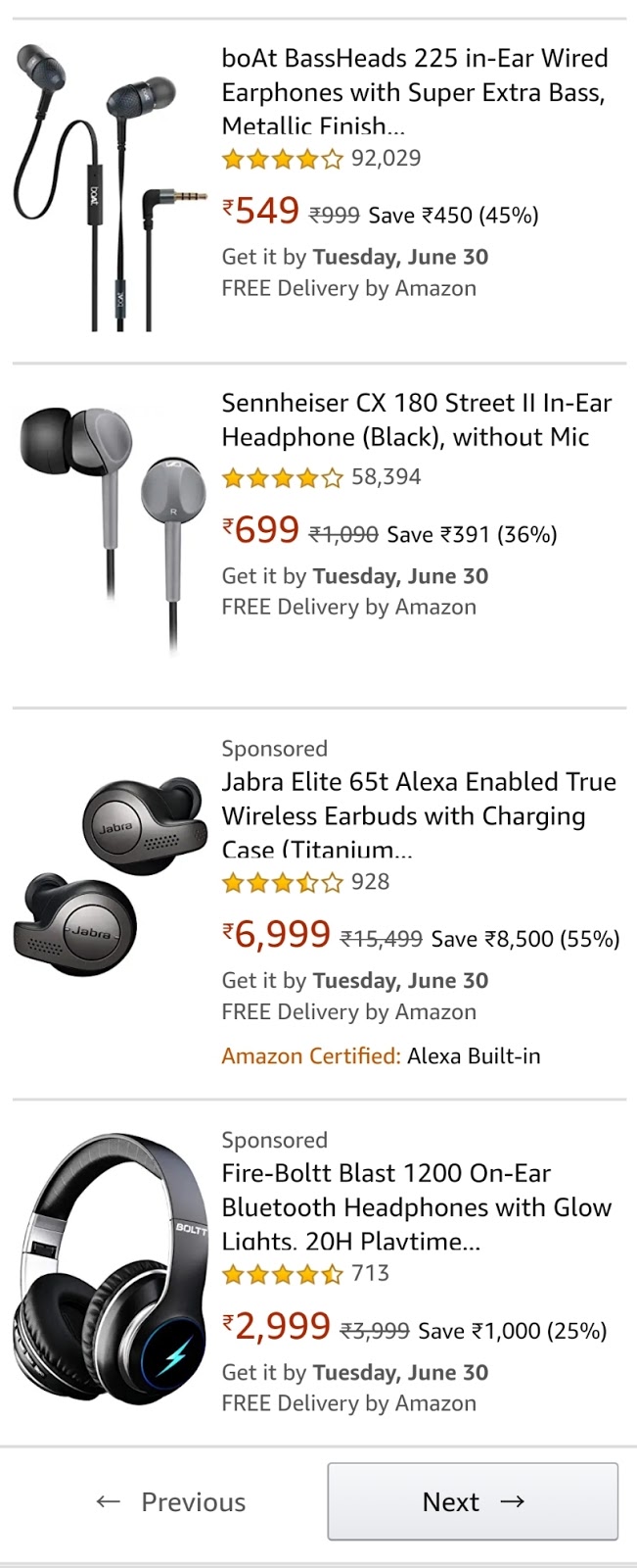 Best headphones under 500 rs online buy from India [ Amazon ]