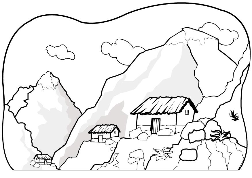 Dibujos para imprimir y colorear: Montañas para colorear