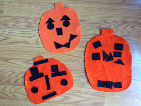 halloween craft, felt jack-o-lanterns