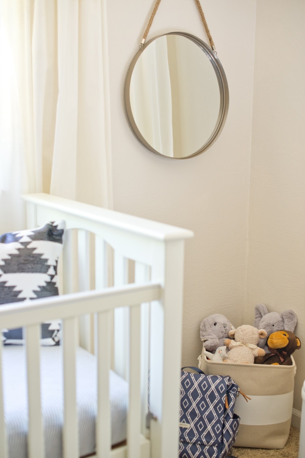 Domestic Fashionista Neutral Gray and White Boy Nursery