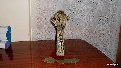 3D Origami golden  King Cobra