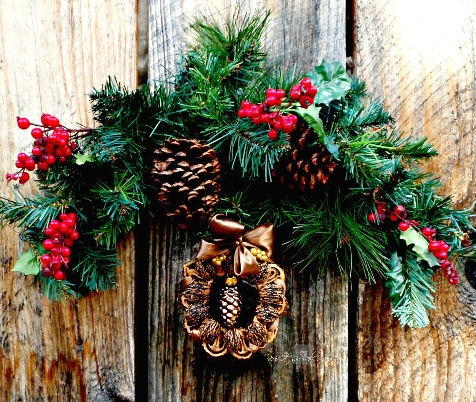 Walnut Shell Wreath and the 2016 Ornament Exchange | Redo It Yourself ...