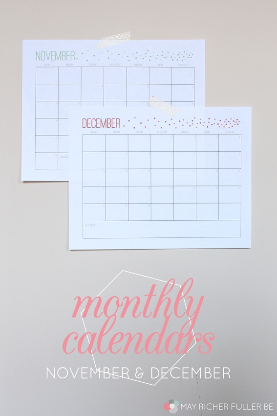 Holiday Planning Printables (November & December)