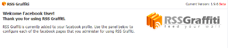 RSS GRAFFITI apps to access Facebook