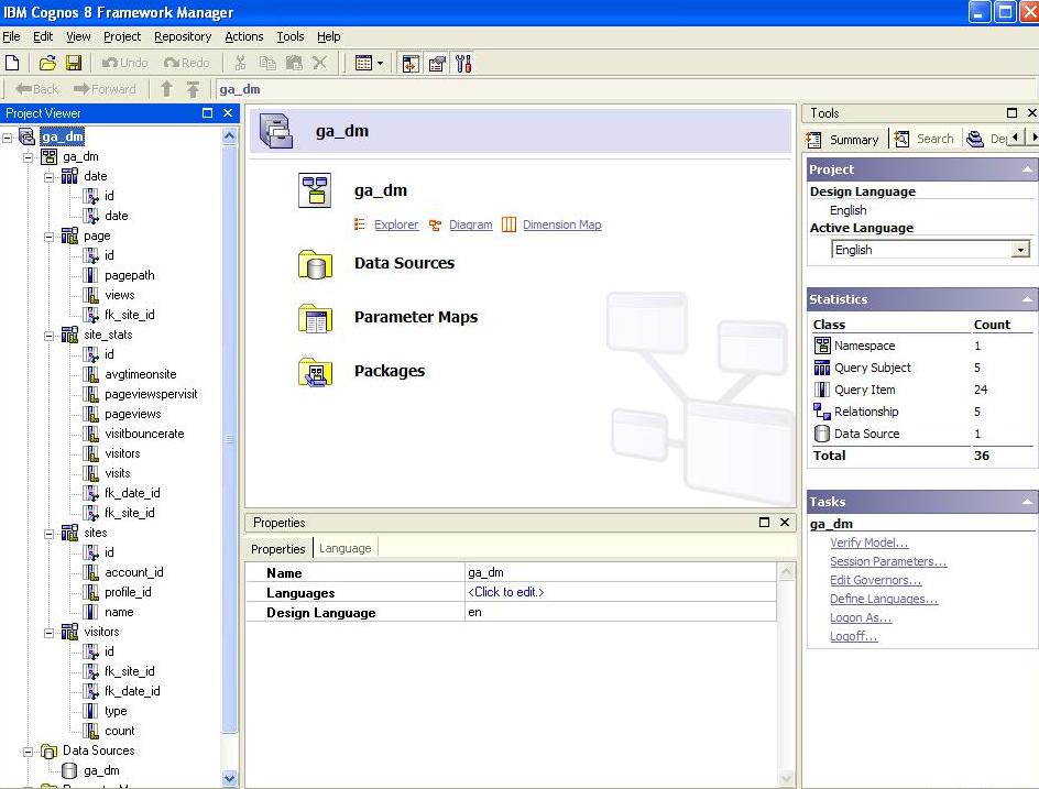 IBM Cognos Framework Manager