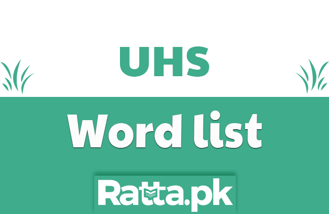 UHS Synonyms and Antonyms Word list 2021