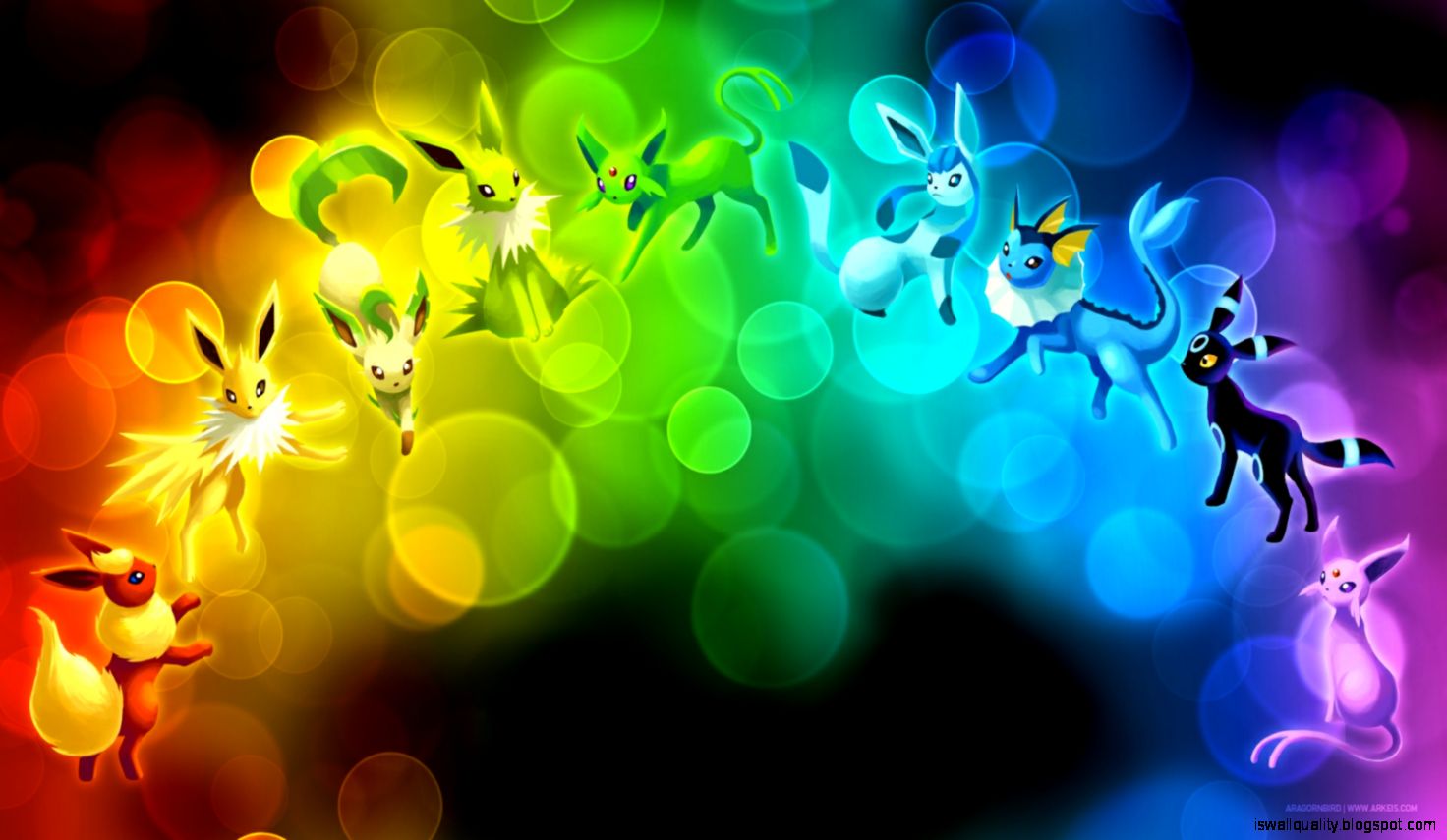 Evolution Pokemon Rainbow Wallpaper