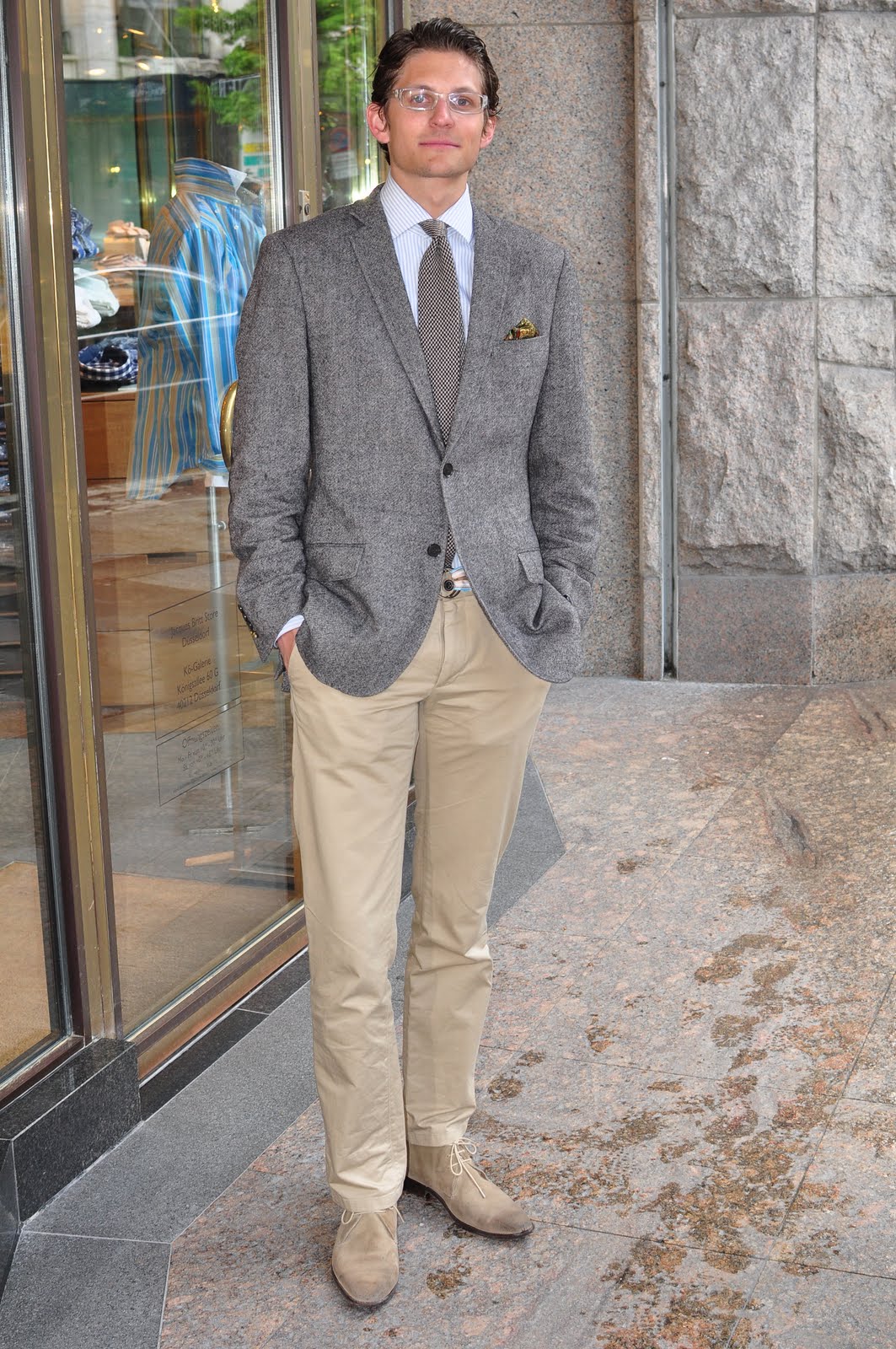 tweed jacket with chinos
