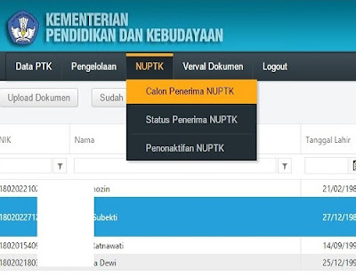  NUPTK merupakan nomor unik yang mengidentifikasikan setiap PTK di Sekolah Cara Pengajuan NUPTK Baru melalui Verval PTK 2016