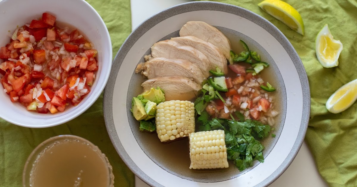 Colombian Style Chicken & Corn Soup with Tomato Salsa