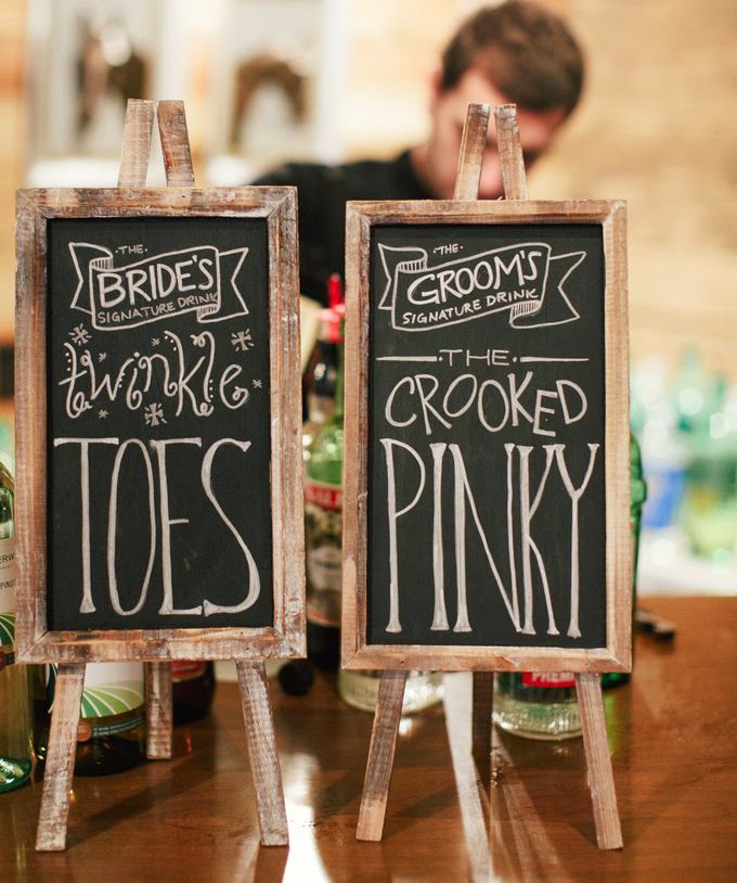 12 Delightful Ways To Use Wedding Signs Throughout Your Wedding - Lead Guests To Cocktail Hour And Feature Signature Drinks