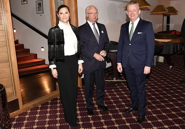 Crown Princess Victoria attend National Conference at Högfjällshotell in Sälen. Af Klingberg rakel boots, blue blazer