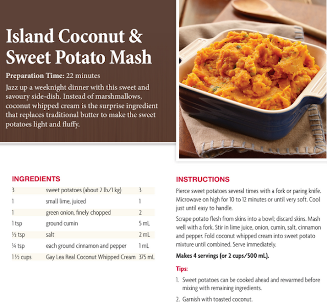 coconut sweet potato mash
