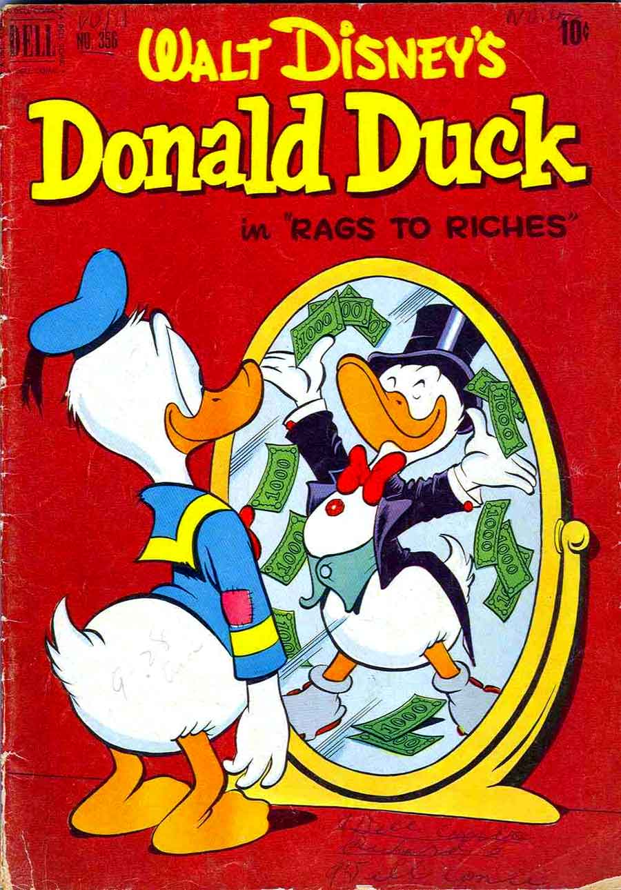Donald Duck / Four Color Comics v2 #356 - Carl Barks 1940s comic book cover art