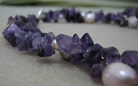 purple stone chip necklace