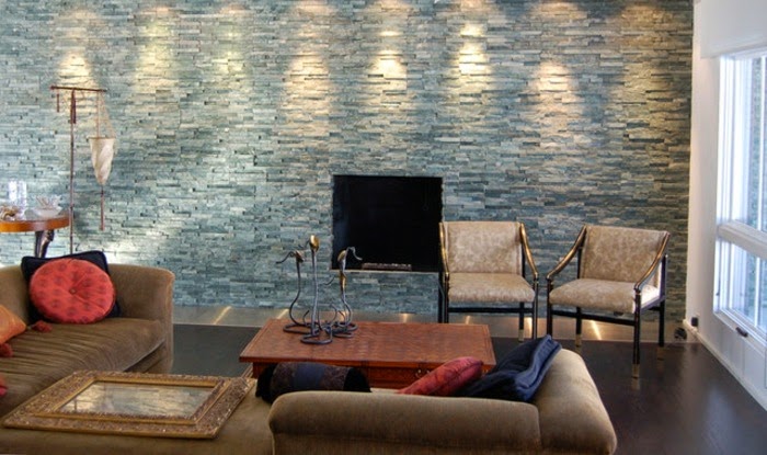 Fotos de salas con paredes de piedra - Colores en Casa