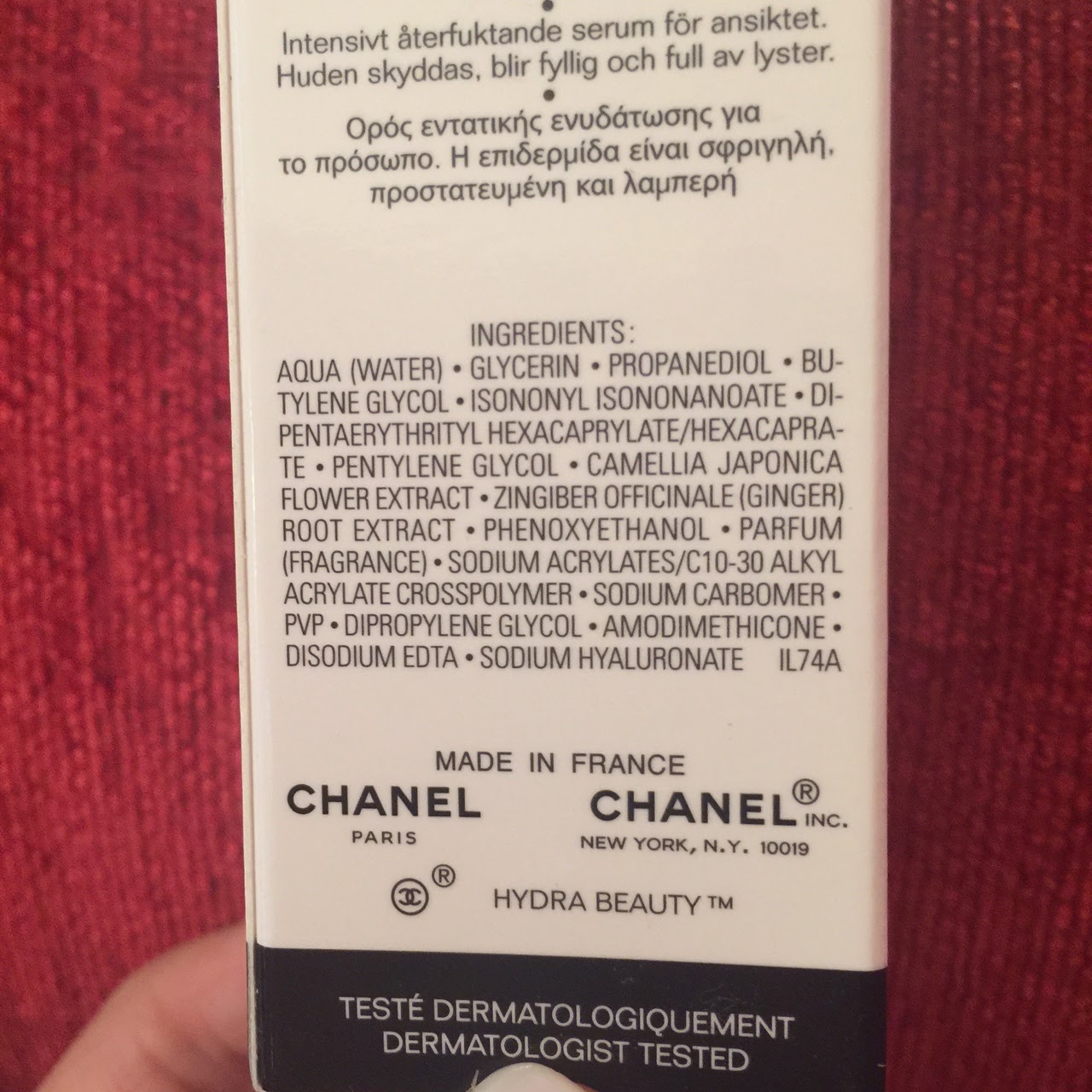 Chanel Hydra Beauty Micro Sérum ingredients (Explained)