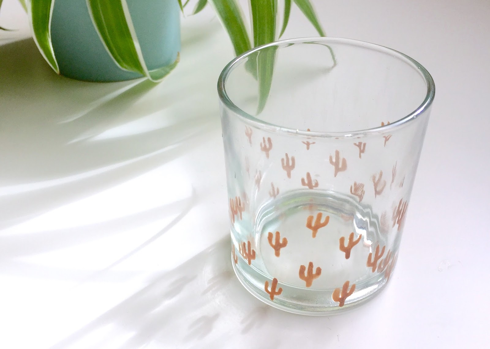DIY Copper cactus glass votive by Isoscella