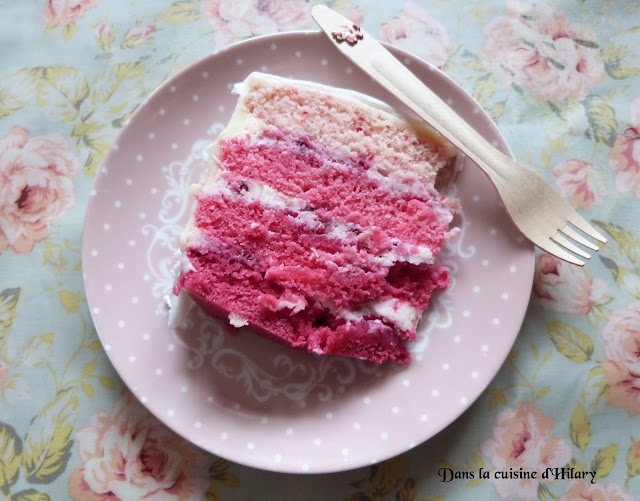 Pink ombré cake aux framboises et mascarpone