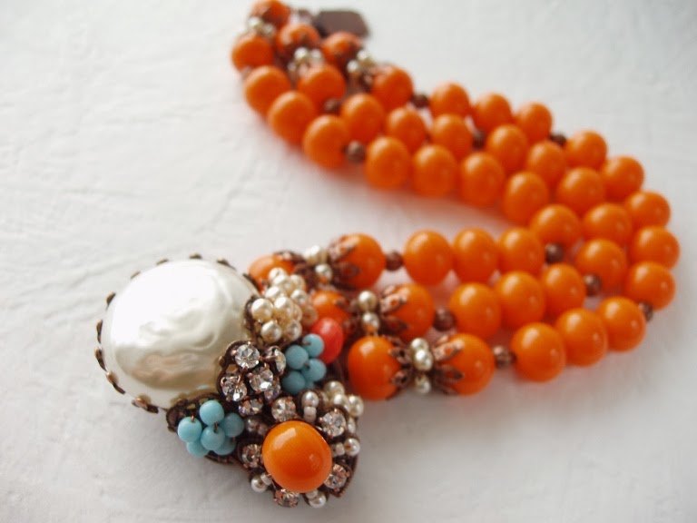Miriam Haskell style Estonia mdmButiik Armband alte perlen glas steine schmuck Bijoux perles de verre ancienne