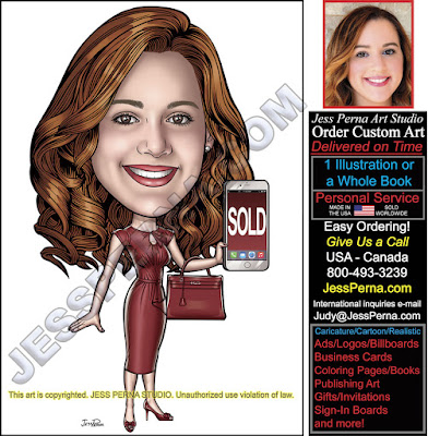 Real Estate Caricature with Sold Sign