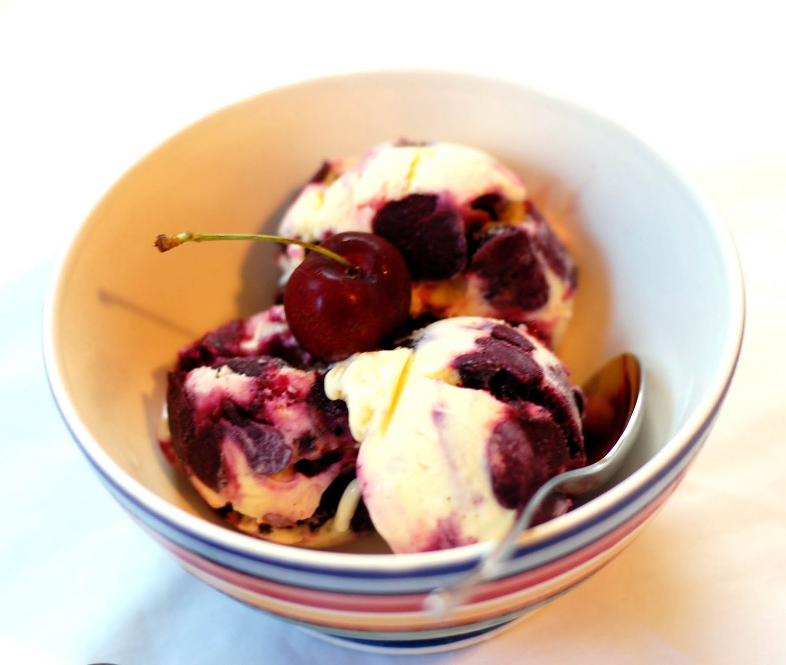 Tri to Cook Goat Cheese Ice Cream w/Roasted Cherries