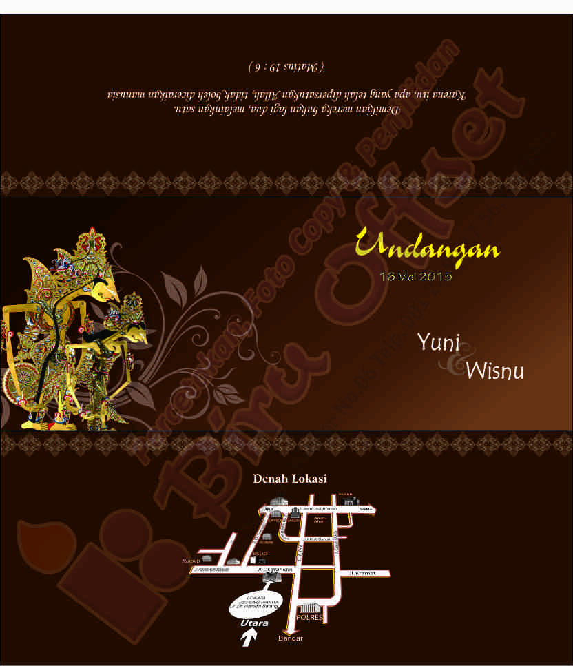 Contoh undangan Wayang Percetakan Batang Contoh undangan Wayang Percetakan Batang
