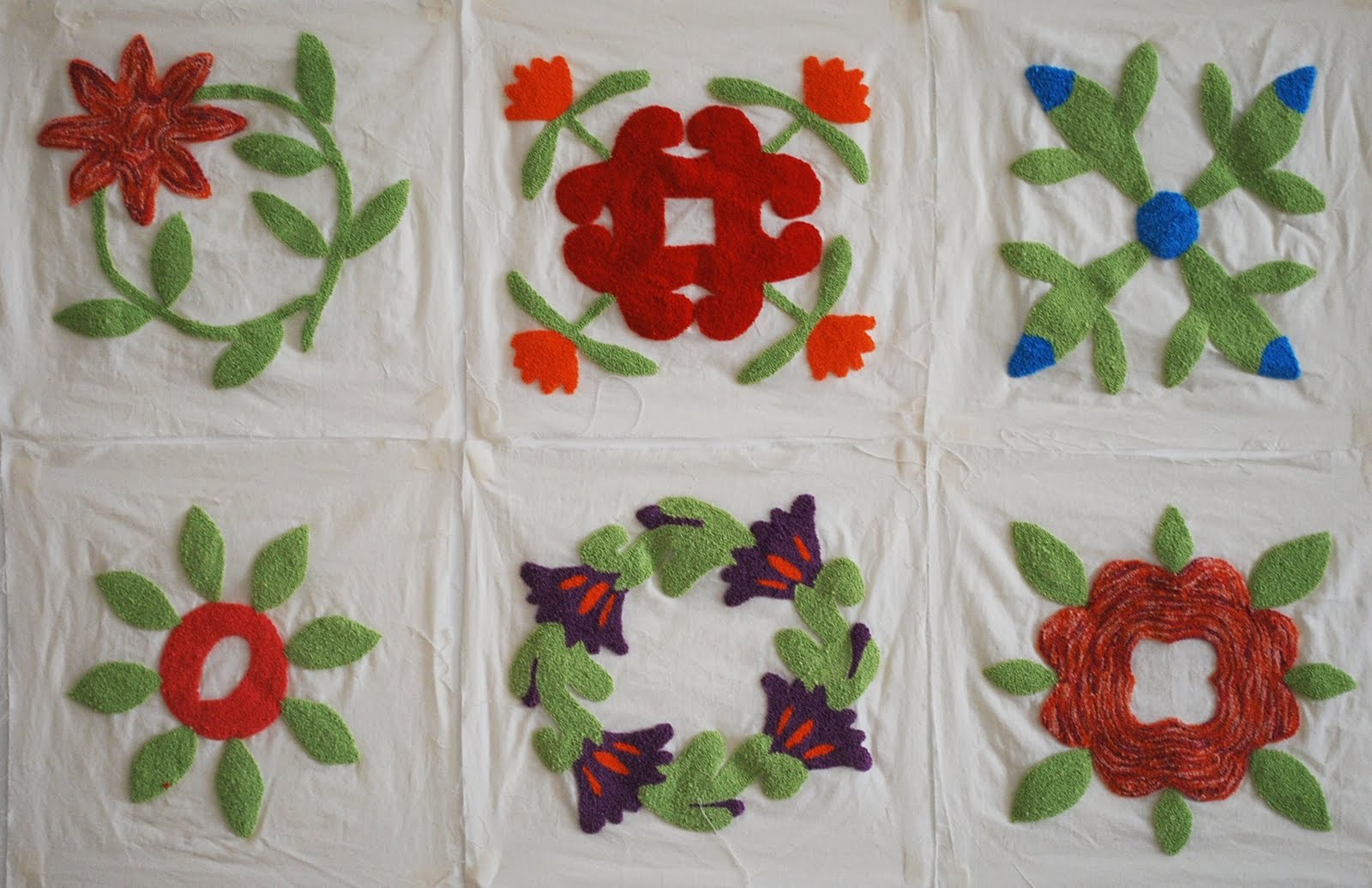 Milk and Honey Quilts Punch Needle Quilt Block 6 finished