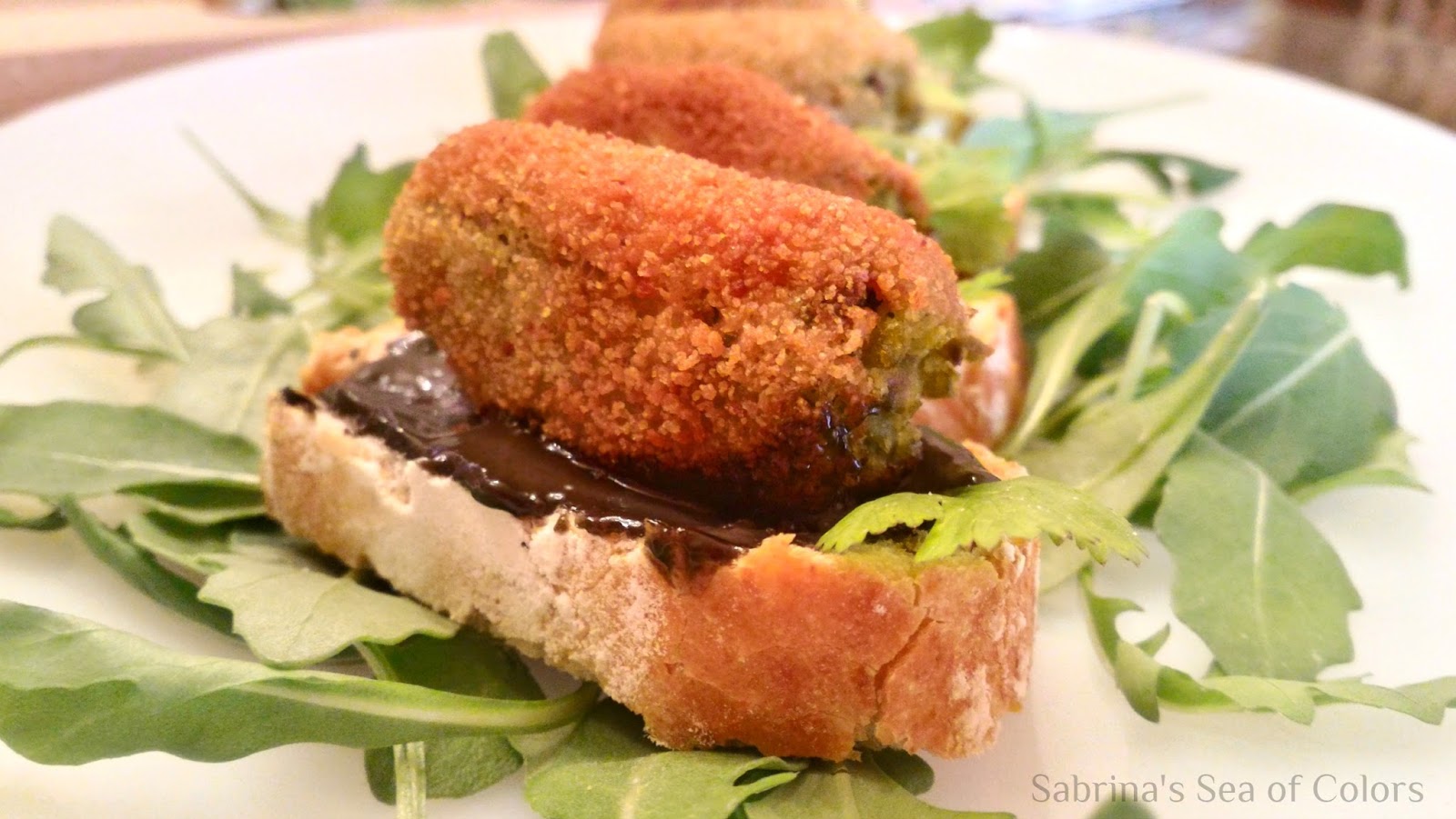 Croquetas de guisantes y champiñones Sabrina´s Sea of Colors